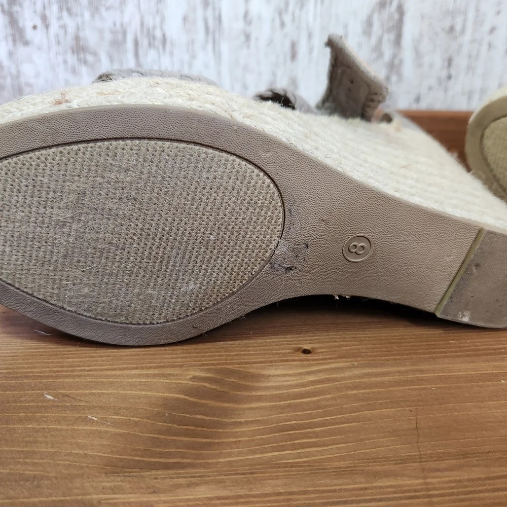 Charlotte Russe Tan Wedge Sandals with Ankle Wrap - Picture 5 of 13